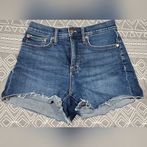 Madewell High Rise Raw Hem Denim Shorts Size 26